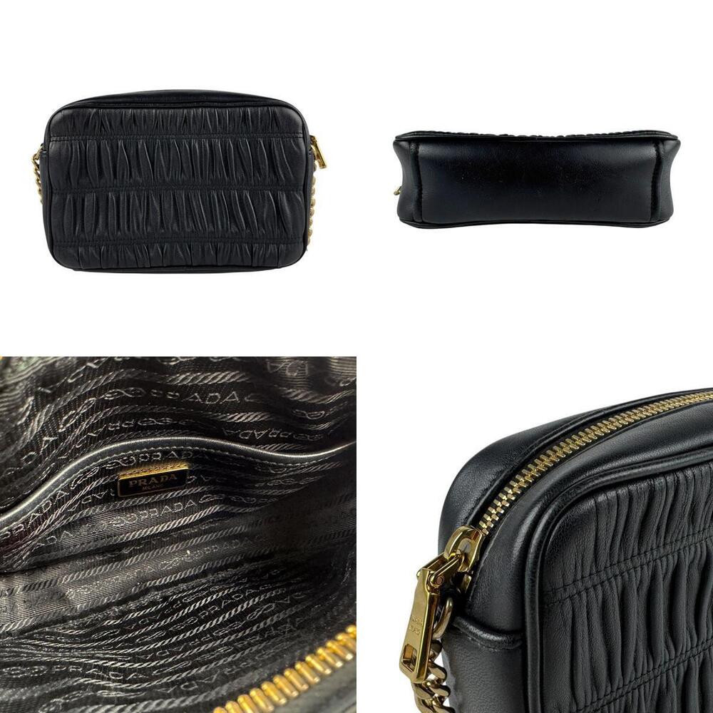 Prada Nappa Gaufre camera Crossbody bag black leather - Picture 3 of 4